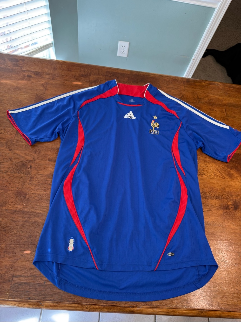 Vintage Adidas France 2006 World Cup Home Soccer Jersey Blue Kit FFF Men's XL